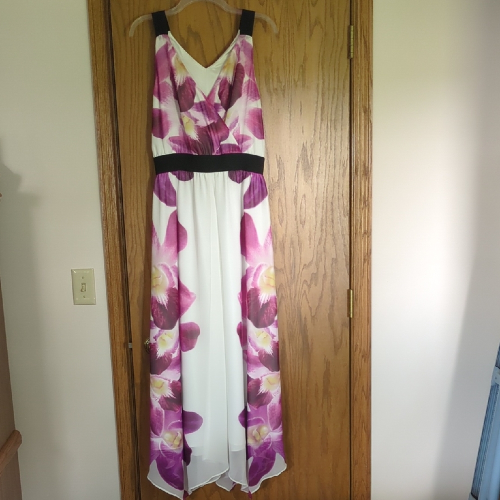 Express Purple and White Floral Maxi Dress